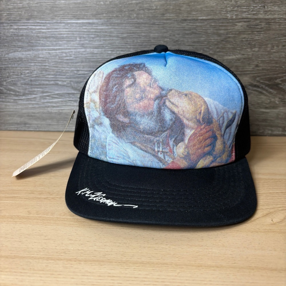 Vintage Kenneth M Freeman Hat Cap Snap Back Blue Trucker Painting Art USA NWT